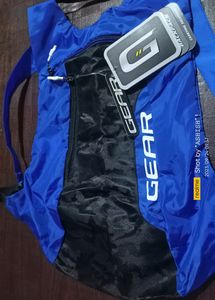 Gear Unisex Blue & Black Colourblocked Brand Logo Print Backpack