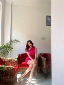 Fuchsia Gathered Bodycon Party Dress
