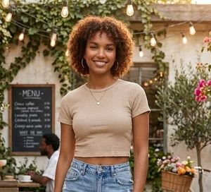 Max Urban Textured Crinkle Crop Top