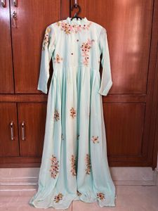 Beautiful Light Blue Embroidered Gown(S size)