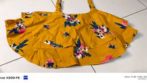 Yellow Floral Tiered Top