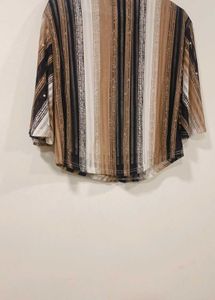 Striped Pearl Sleeve Blouse