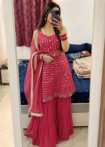 🔥SALE🔥Stunning 3-Piece Sequined Ethnic Set