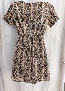 I. Snake Print Wrap Dress
