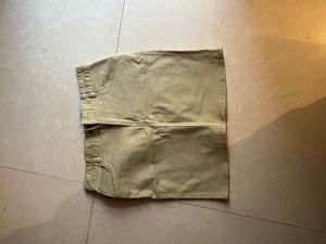 cargo shorts and beige skirt combo