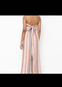 Beach Striped Strapless Jumpsuit