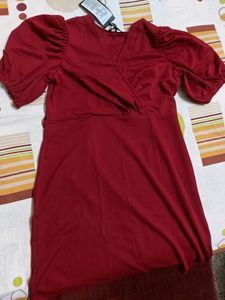 Maroon Colour Dress, New With Tag, Partywear Dress