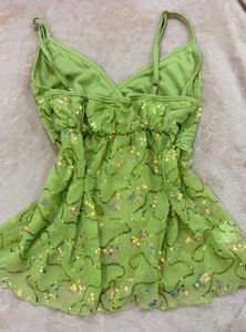 Sparkly y2k green top