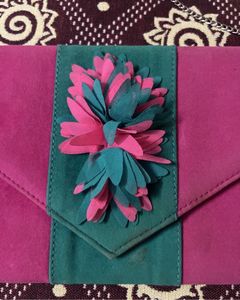 Pink Velvet Clutch