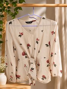 Floral Print V-Neck Top