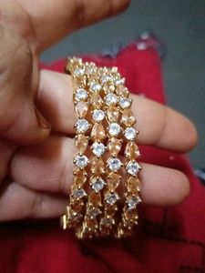 Gold Plated Ad Bangle Set