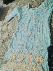 Light Blue Embroidered Kurta