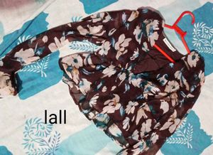 Cropped Floral Bell Sleeve Top