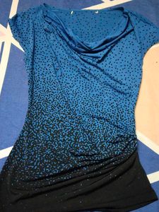 Blue & Black Patterned Tunic Top💙