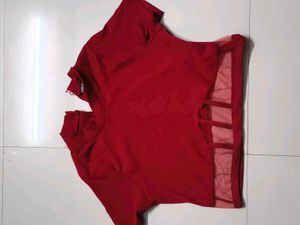 Stylish Women's redish maroon crop top