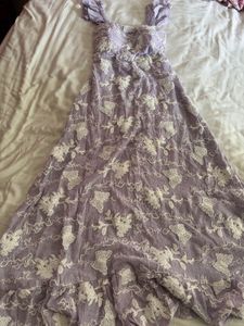 Beautiful Lavender Embroidered Dress