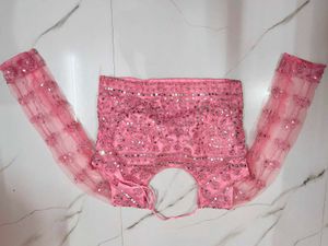 Elegant Pink Sequined Lehenga Choli Set
