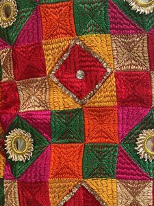 Vibrant Red Ethnic Patiala   Suit with Phulkari Du