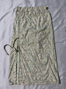 Floral Ruched Midi Skirt