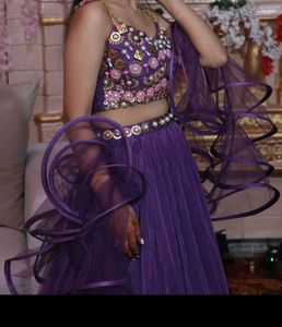 purple lengha (celebrity copy's)