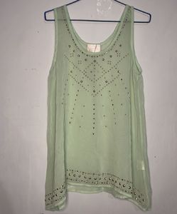 Mint Green Embellished Tank