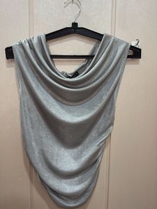 Sparkly Grey Draped Top