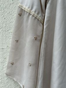 Embroidered Beige Kurta Top