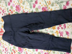 Red and dark blue pants