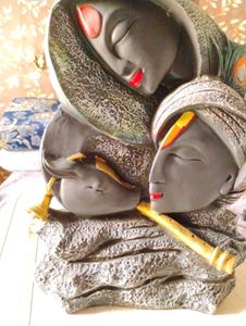 Radha Krishna Terracotta Painting