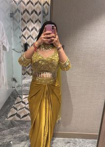 Golden Embellished Lehenga Choli Set