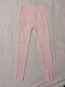 Bonkers Comfortable Pink Ribbed Leggings