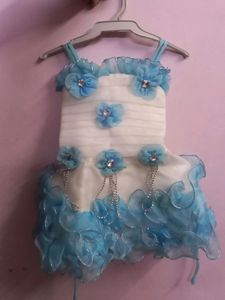 Blue Flower Girl Dress
