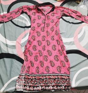 Pink Paisley Print Kurta