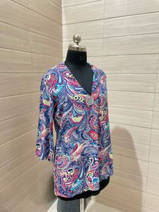 Boho Rayon Paisley Print Tunic Top