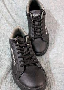 Vegan Leather Black Casual Sneakers size 8