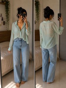 Oversized Collared Button-Up Shirt