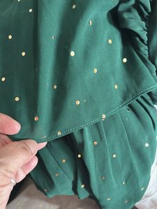 Elegant Two Tier Green Pre stitched Saree with Res