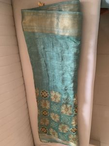 Elegant Teal Silk Saree with Mosaic Pallu