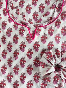 Pretty Pink Floral Print Kurta