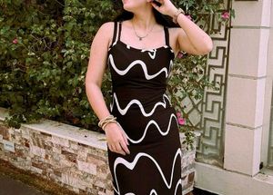 Stylish Black &amp; White Maxi Dress