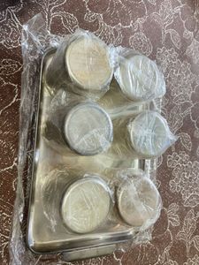 Silver Glow Ace Tray + 6 glasses