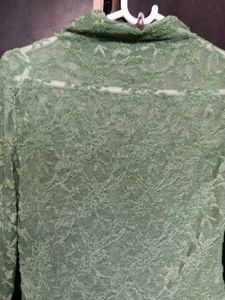 Green Lace Cropped Top