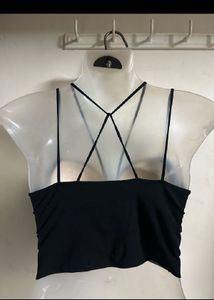 Black Halter Neck Crop Top