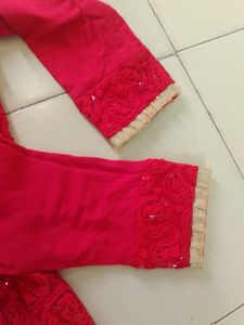 Elegant Red Embroidered Kurta