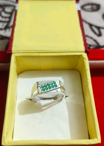 solid pure silver gents ring