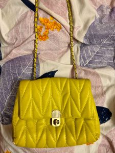 Lime Quilted Handbag