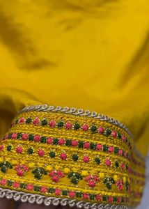 Embellished Yellow Kurta Set with Printed Dupatta