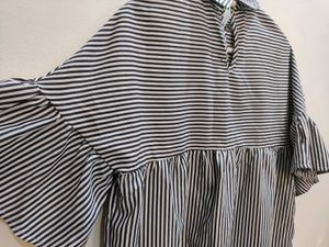 Striped Ruffle Sleeve Top