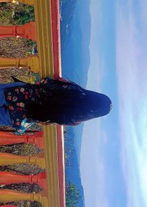 printed dark green colour short kurti