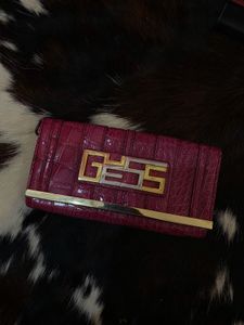 Guess Pink Croc Clutch